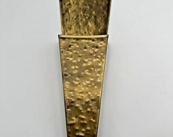 Vintage Gold Metal Smiths Virginia Denbigh Brass Hammered Match Holder EUC