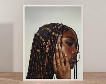 Black Girl Wall Art Poster Black Woman Art Melanin Poster Soft Black Girl Era Decor Black Girl Poster Black Woman Wall Decor Art