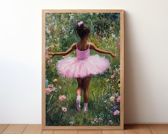 Black Ballerina Wall Art Poster Black Girl Dance Art Melanin Poster Black Woman Decor Ballet Wall Art Black Girl Ballet Art Poster