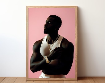Black Art Poster Black Man Art Melanin Poster Black Man Decor Afrocentric Wall Art Black Man Portrait Art Masculine Wall Art Poster