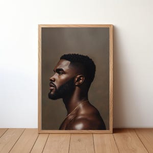Black Art Poster Black Man Art Melanin Poster Black Man Decor Afrocentric Wall Art Black Man Portrait Art Masculine Wall Art Poster
