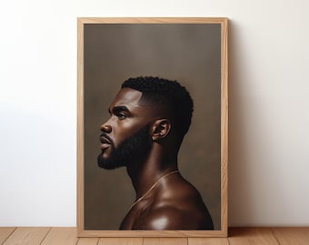 Black Art Poster Black Man Art Melanin Poster Black Man Decor Afrocentric Wall Art Black Man Portrait Art Masculine Wall Art Poster