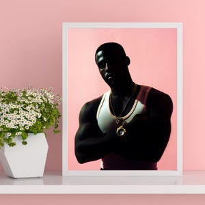 Black Man Wall Art Black Art Print African American Art Black Masculine Wall Art Modern Black Man Poster Black Boy Joy Pink Background