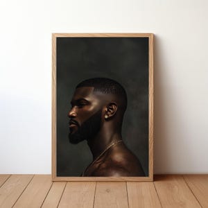 Black Art Poster Black Man Art Melanin Poster Black Man Decor Afrocentric Wall Art Black Man Portrait Art Masculine Wall Art Poster