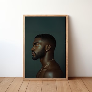 Black Art Poster Black Man Art Melanin Poster Black Man Decor Afrocentric Wall Art Black Man Portrait Art Masculine Wall Art Poster