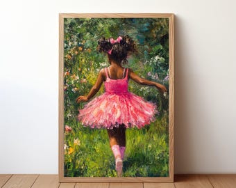 Black Ballerina Wall Art Poster African American Dance Art Melanin Poster Black Girl Art Black Woman Decor Ballet Wall Art Black Art