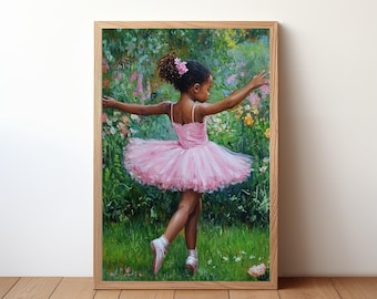 Black Ballerina Wall Art Poster African American Dance Art Melanin Poster Black Girl Art Black Woman Decor Ballet Wall Art Black Art Poster