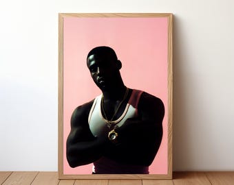 Black Man Wall Art Poster Black Art Print Melanin Poster Afrocentric Decor Masculine Wall Art Black Man Poster African American Art