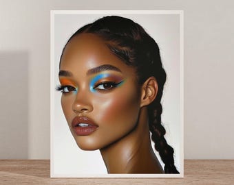 Black Art Poster Black Woman Art Black Girl Art Melanin Poster Soft Black Girl Era Decor Afrocentric Wall Art Black Woman Wall Decor