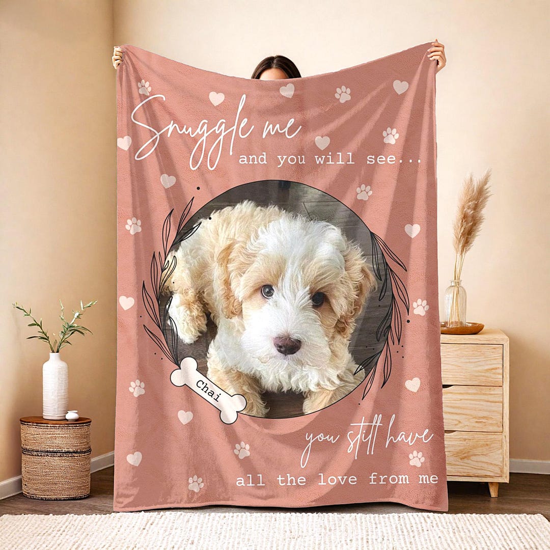 Personalized Dog Memorial Photo Blanket L Pet Memorial Blanket Custom ...