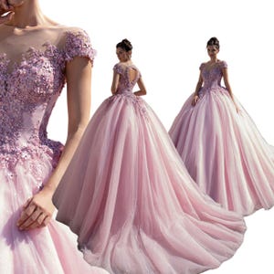 Quinceanera-jurken Blush Pink Quinceañera-jurk met bloemenapplicaties, baljurk, op maat gemaakte Sweet 15-jurk, puffy galajurk, prinses 14