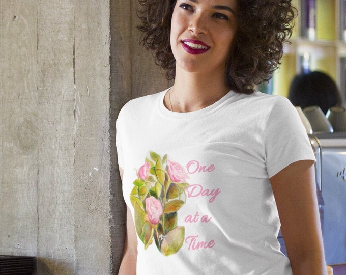 One Day at a Time Recovery Tshirt - Graphic Tees Sobriety Gift - Thought for the Day Quote - Motivational T Shirt