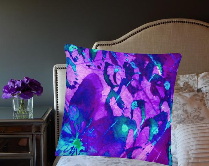 Bohemian Purple Pillow, Boho Office Decor, Purple Throw Pillow, Jewel Tone Pillow, Contemporary Decor, Bright Office Decor
