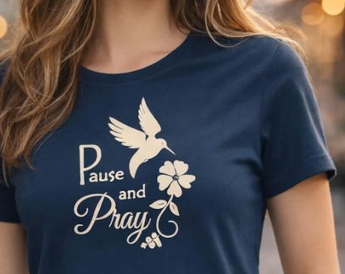 Pause and Pray Christian Gift T-Shirt, Religious Quote Apparel, Inspirational Saying, Jesus Shirt