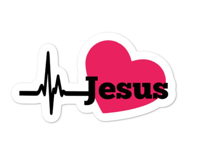 Jesus Sticker Lifeline Heart My Heart Beats for Jesus Decal