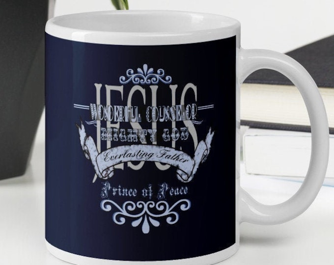 Jesus Mug - Jesus Wonderful Counselor Mug - Christian Faith Mug - Spiritual Religious Inspiration Coffee Mug
