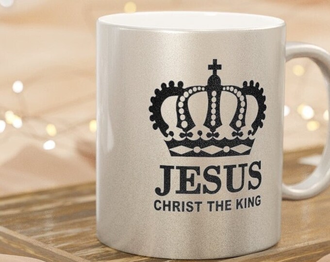 Religious Spiritual Faith Gift, Christian Coffee Mug, Metallic Finish Coffee Mug, Jesus Mug, Inspirational Mug, Religious Coffee Mug