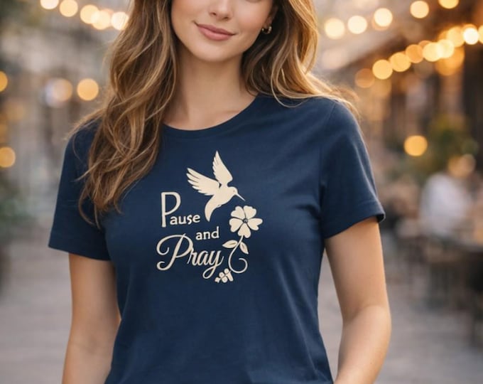 Womens Christian Apparel For Prayer Warriors And Believers, Jesus Shirt, Pause And Pray Christian T Shirt For Women, Faith Based Gift