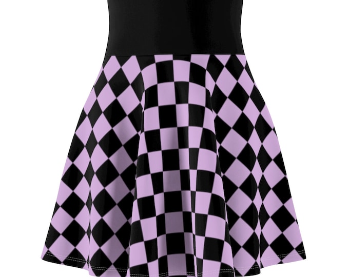 Skater Skirt - Party Mini Skirt - Flare Skirt - High Waisted Skirt - Check Skirt - Rockabilly Skirt - Full Circle Skirt