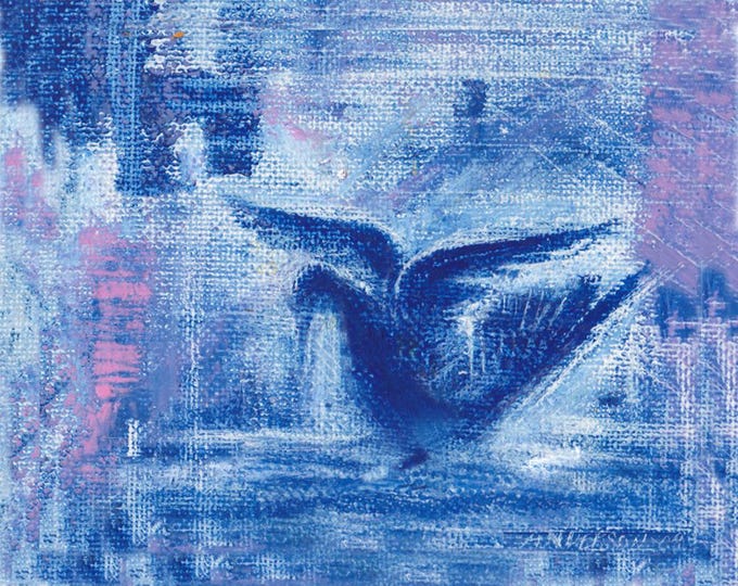 Housewarming Gift Bird Wall Art, Office Decor, Canvas Wrapped Giclée Print of Human Rendered Art