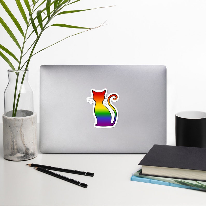 Rainbow Pride Cat Gay Sticker Bi Pride Sticker Trans Pride Lgbt Cat Sticker Lesbian Sticker Single Lgbt Stickers Gay Pride Sticker