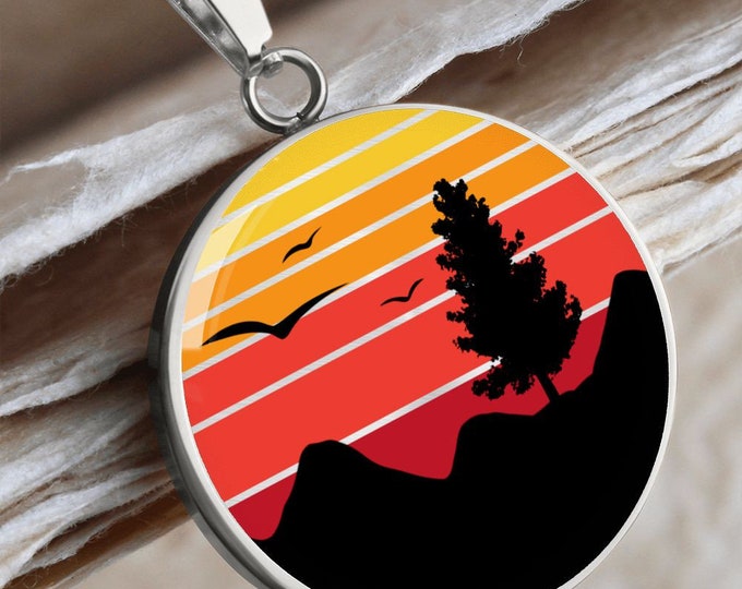 Personalized Nature Lover Layering Necklace, Hiker Gift, Outdoor Lover Minimalist Jewelry