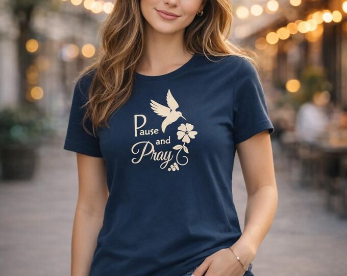 Pause and Pray Christian Gift T-Shirt, Religious Quote Apparel, Inspirational Saying, Jesus Shirt