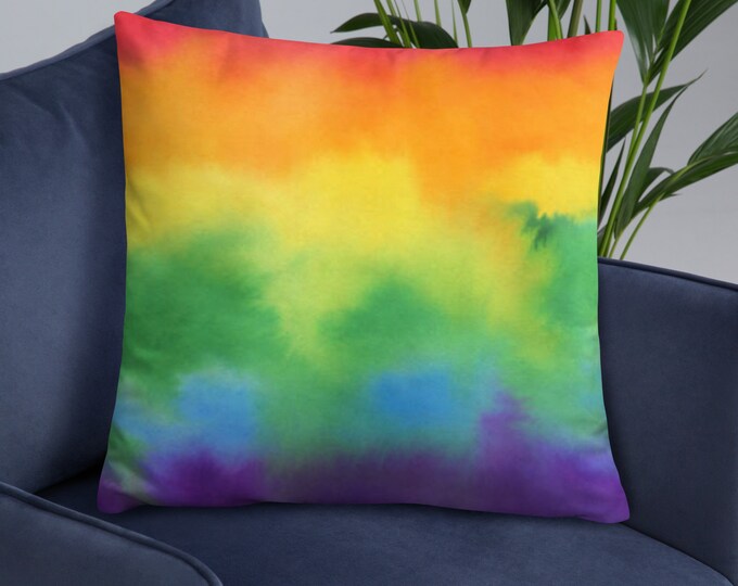 Colorful Contemporary Home Decor, Boho Style Sofa Cushion, Housewarming Gift, Rainbow Throw Pillow