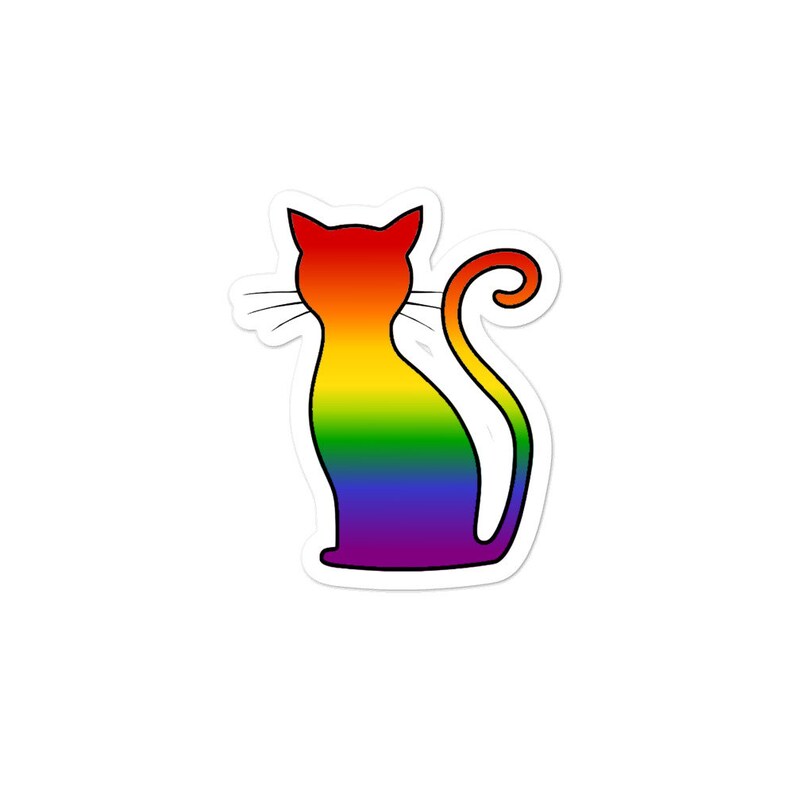 Rainbow Pride Cat Gay Sticker Bi Pride Sticker Trans Pride Lgbt Cat Sticker Lesbian Sticker Single Lgbt Stickers Gay Pride Sticker