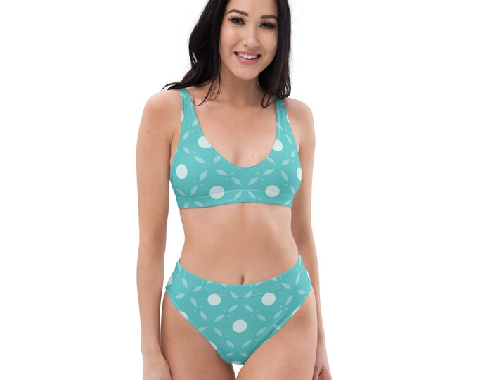 60s Style Bikini, Two Piece Swimsuit, 60s Bikini, Polka Dot Bikini, High Waisted Bikini, Pinup Bikini