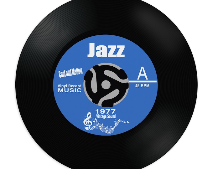 Jazz Record Shaped Mousepad Desk Accessory, Novelty Gift, Jazz Lover Gift, Gift for Musician, Music Lover Gift