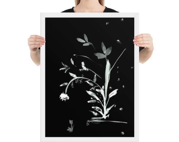 Floral Wall Art, Framed Floral Print, Floral Painting, Floral Home and Office Decor, Floral Watercolor, Therapist Office Decor