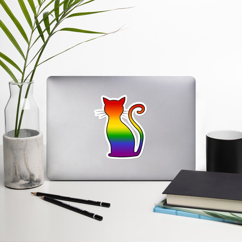Rainbow Pride Cat Gay Sticker Bi Pride Sticker Trans Pride Lgbt Cat Sticker Lesbian Sticker Single Lgbt Stickers Gay Pride Sticker
