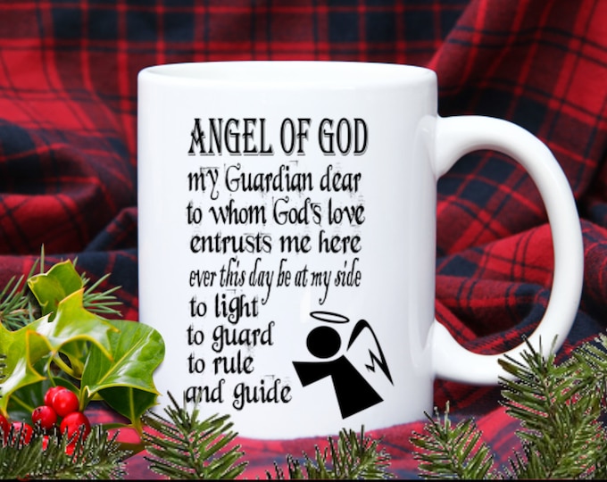 Guardian Angel Mug, Motivational Quote, Spiritual Quote, Angel Lover Gift