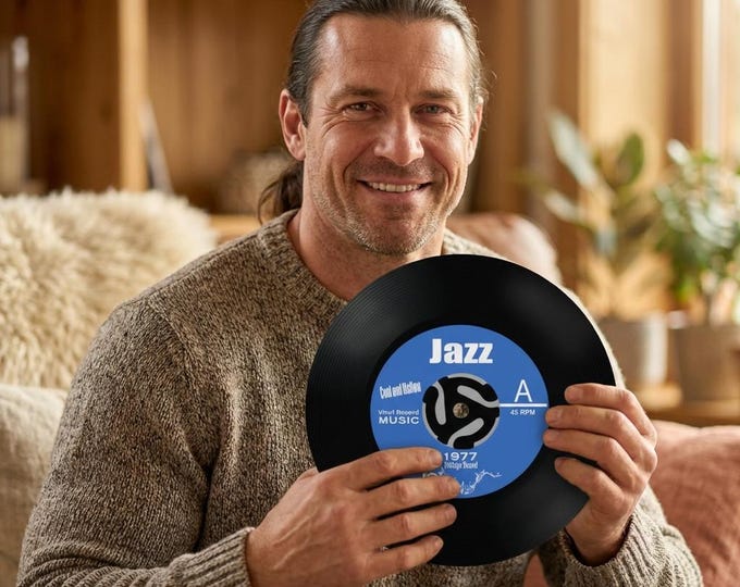 Jazz Record Shaped Mousepad Desk Accessory, Novelty Gift, Jazz Lover Gift, Gift for Musician, Music Lover Gift