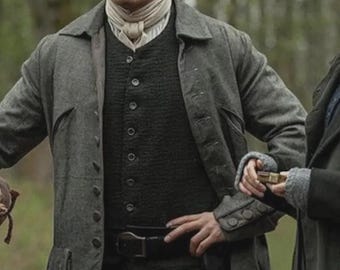 Jamie Fraser Outlander Wool Coat – 18th Century Historical Costume for Men