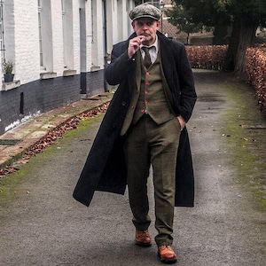 Wool long coat | Black | Men&#39;s | 1920s style | Peaky Blinders