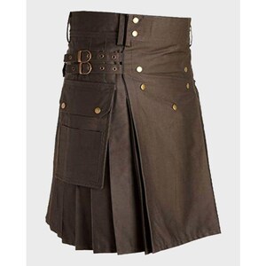 Gray Utility Kilt with Cargo Pockets