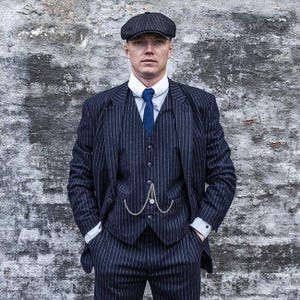 3-piece tweed suit Classic Navy Chalk Stripe