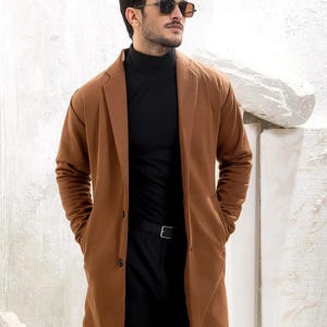 Classic Brown Wool Overcoat | Vintage-Inspired Long Coat | Timeless Winter Outerwear for Men & women