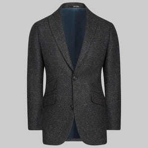 Lambswool Windowpane, Charcoal for Men