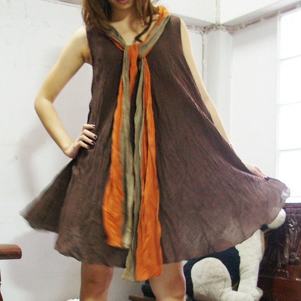 Today Free shipping all item in my shop Bohemian First love Brown Tank Top Or Dress