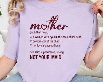 Camiseta con la definición de "Vida de Mamá", Camiseta divertida, Regalo para el Día de la Madre, Humor para mamás con el que te identificarás, Colores que te reconfortan