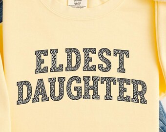 Sudadera personalizada para la hija mayor, camiseta con letras y estampado animal, 6 opciones de relleno animal, regalo especial para la primogénita.