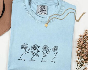 Camiseta WWJD – ¿Qué haría Jesús? – Camiseta floral cristiana con colores cómodos – 4 diseños