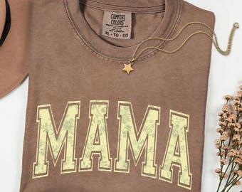 Camiseta Wildflower Mama - Camiseta de colores cómodos - Diseño floral retro