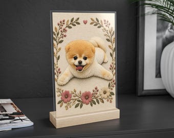 Personalized Pet Portrait Sign , Custom Animal Picture Decor, Dog Cat Lover Keepsake, Pet Parent Shelf Decor, Custom Pet Photo Art