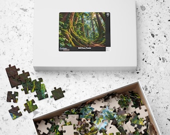 Redwood Forest Puzzle, Giant Sequoia Woodland Jigsaw, Nature Lover Gift, Forest Trail Landscape, Woodland Home Decor