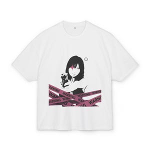 T-shirt unisex streetwear, t-shirt Y2K Aesthetic Box per uomo e donna - Top in cotone pesante, t-shirt grafica, maglietta alla moda, abbigliamento casual, urbano