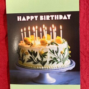 Carte pour Gâteau d'anniversaire au citron et aux feuilles d'olivier